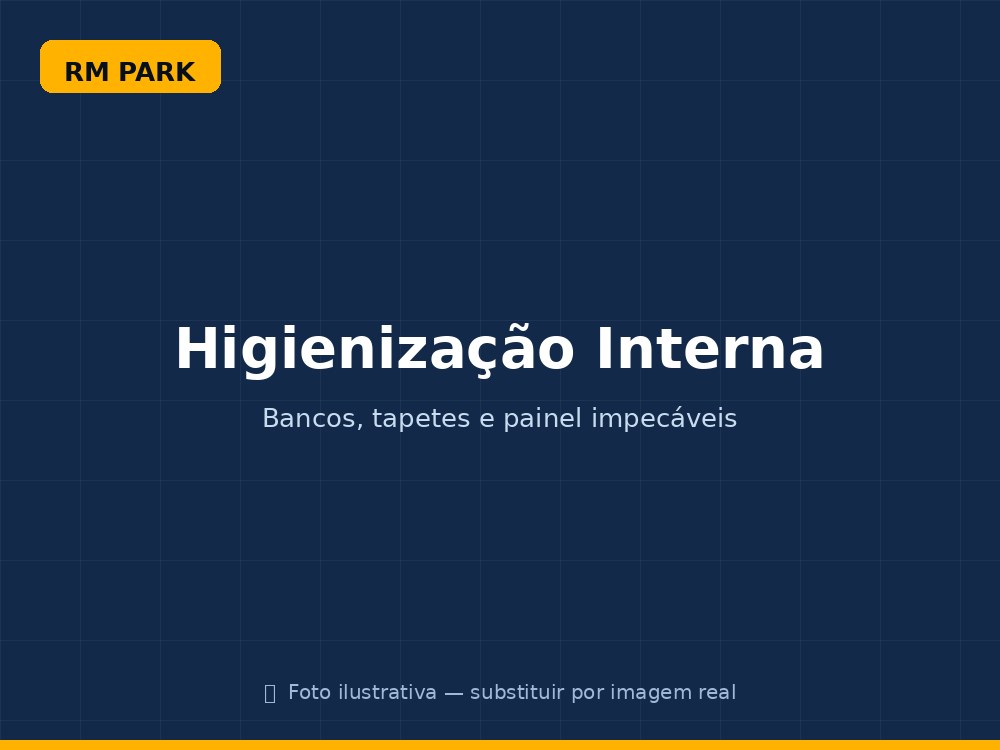 Higienização interna de bancos, tapetes e painel